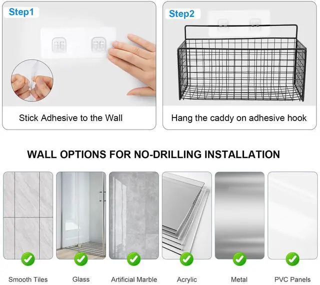 Alt view image 5 of 7 - 2 Pack Large Adhesive Kitchen Cabinet Door Organizer - Lid Organizer Inside Cabinet Wall Mounted Pantry Door Caddy for Kitchen Containers Lid Kitchen Under Sink Basket