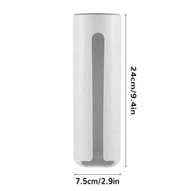Alt view image 2 of 7 - Grocery Bag Holder Wall for Plastic Bag,Mounted with Wood Lid - Plastic Bag Holder with Suction Cup for Kitchen