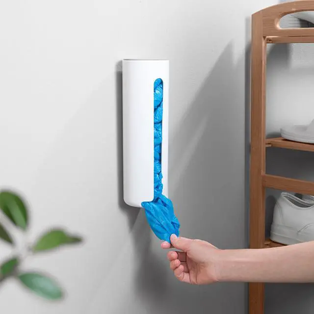 Alt view image 6 of 7 - Grocery Bag Holder Wall for Plastic Bag,Mounted with Wood Lid - Plastic Bag Holder with Suction Cup for Kitchen