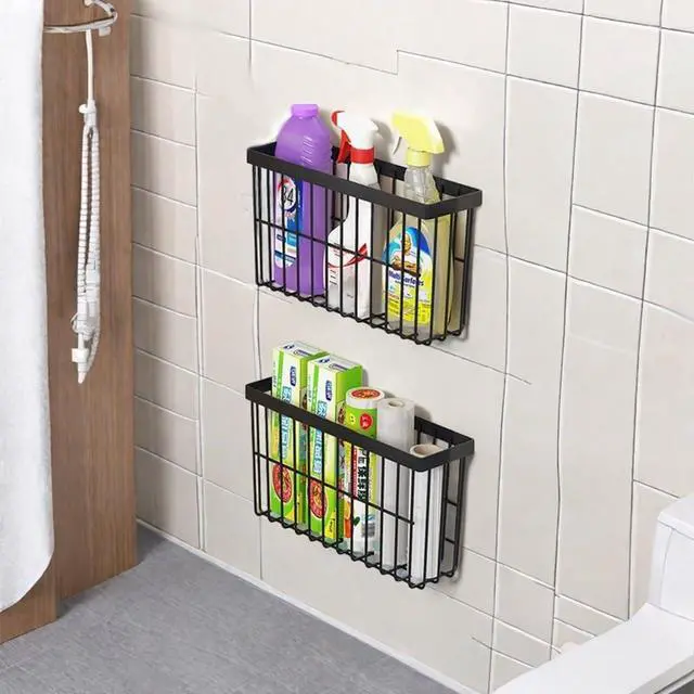 Alt view image 5 of 5 - 3 Piece Kitchen Cabinet Door Storage Box,Self Adhesive Wall Mounted Storage Boxes,Wardrobe/Bathroom/Refrigerator Small Items Organizer Storage Box (Black3)