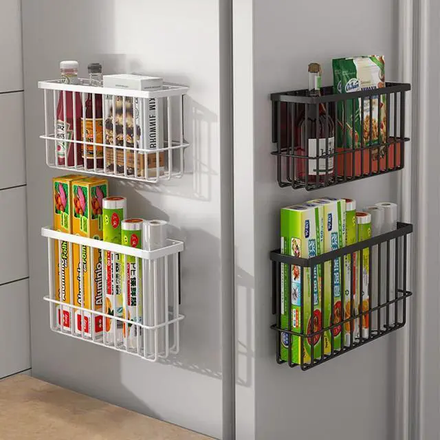 Alt view image 4 of 5 - 3 Piece Kitchen Cabinet Door Storage Box,Self Adhesive Wall Mounted Storage Boxes,Wardrobe/Bathroom/Refrigerator Small Items Organizer Storage Box (Black3)