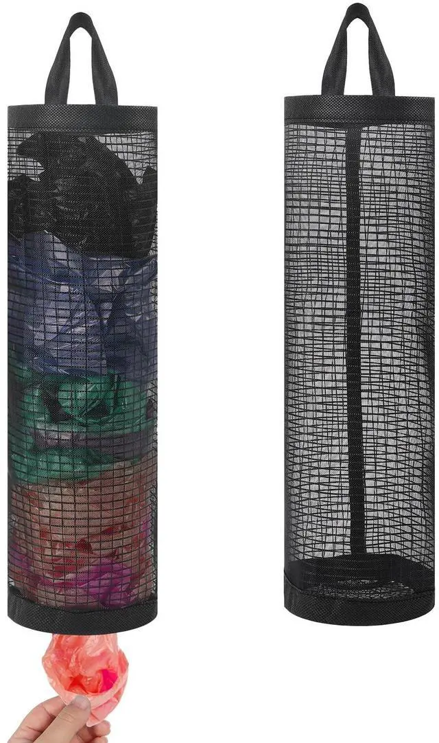 Main image of 2 PCS Grocery Bag Holder, Mesh Grocery Plastic Bag Dispenser