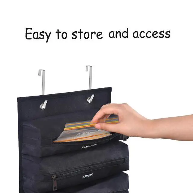 Alt view image 4 of 6 - Zipper Bag Organizer Compatible with Gallon, Quart, Sandwich & Snack Food Storage Bag, Kitchen Plastic Bag Storage Organizer for Kitchen RV Camper (Black)