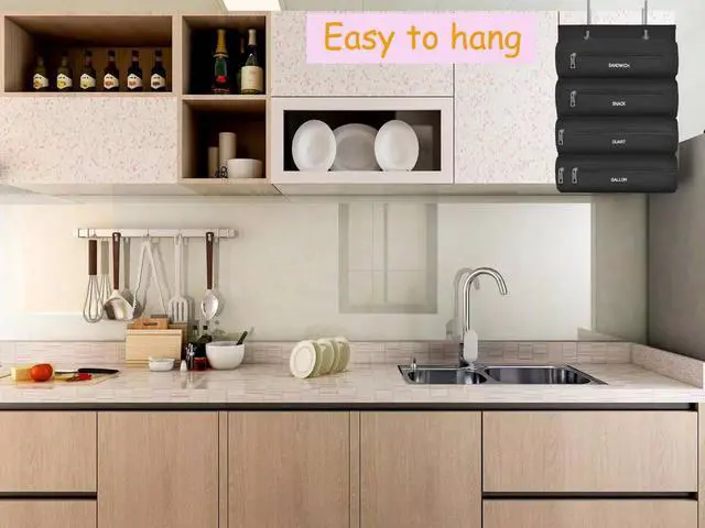 Alt view image 6 of 6 - Zipper Bag Organizer Compatible with Gallon, Quart, Sandwich & Snack Food Storage Bag, Kitchen Plastic Bag Storage Organizer for Kitchen RV Camper (Black)