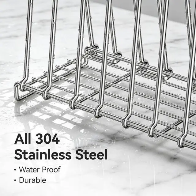 Alt view image 5 of 7 - Reusable Bag Dry Rack, 304 Stainless Steel Plastic Bag Dry Rack with Silicone Drying Mat, Easy to Disassemble Bag Dryer Rack for Reusable Bags, Ziplock Bags, Silicone Bags, Space Saving Drying Stand