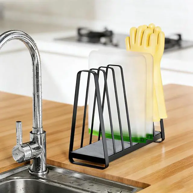 Alt view image 2 of 7 - Reusable Bag Drying Rack - 9-Slot Plastic Bag Drying Rack with Diatomite Base(Keep the Countertop Dry), Black