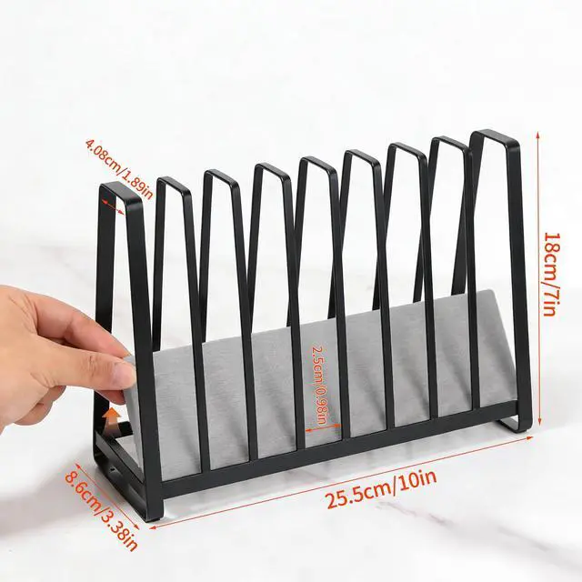 Alt view image 7 of 7 - Reusable Bag Drying Rack - 9-Slot Plastic Bag Drying Rack with Diatomite Base(Keep the Countertop Dry), Black