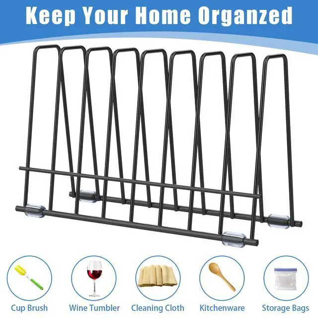 Alt view image 2 of 5 - 2 Pack Reusable Bags Drying Rack-Multiple Kitchen Storage Organizer for Plastic, Gallon, Snack, Sandwich Bags, Desktop Book Shelf, Dresser Storage Rack (Black)