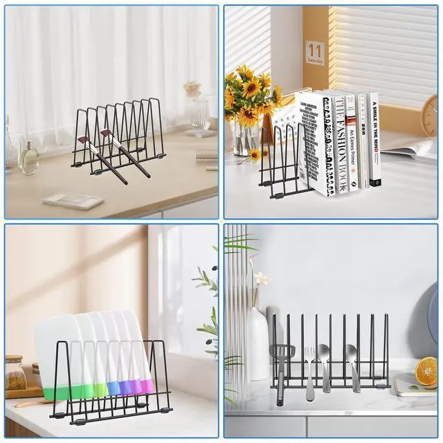 Alt view image 5 of 5 - 2 Pack Reusable Bags Drying Rack-Multiple Kitchen Storage Organizer for Plastic, Gallon, Snack, Sandwich Bags, Desktop Book Shelf, Dresser Storage Rack (Black)