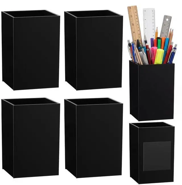 Main image of 4 Pcs Classroom Magnetic Storage Boxes with Write Wipe Label Magnetic Storage Containers Plastics Pen Holder for Classroom Whiteboard Dry Erase Board Refrigerator Locker Organizer(Black)