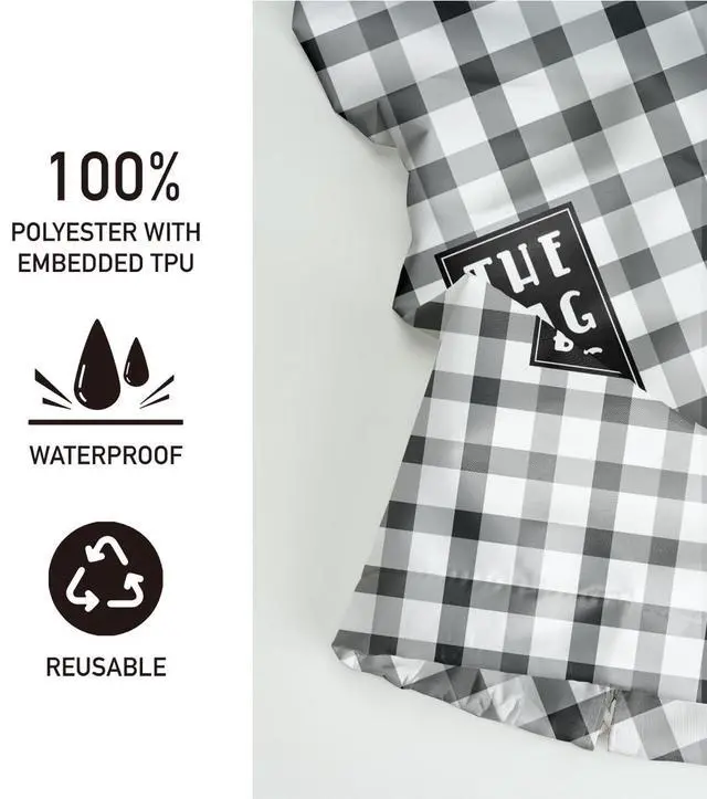 Alt view image 3 of 6 - Plastic Bag Holder,Reusable And Washable Grocery Bag organizer,for Home Kitchen Travelling Camping Decor, use 1 Pack, Black White And Gray Checkerboard Pattern