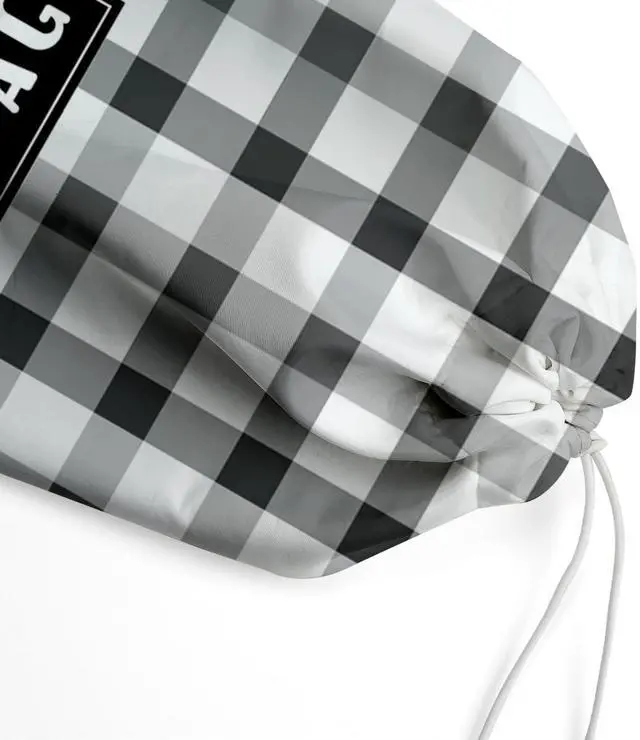 Alt view image 5 of 6 - Plastic Bag Holder,Reusable And Washable Grocery Bag organizer,for Home Kitchen Travelling Camping Decor, use 1 Pack, Black White And Gray Checkerboard Pattern
