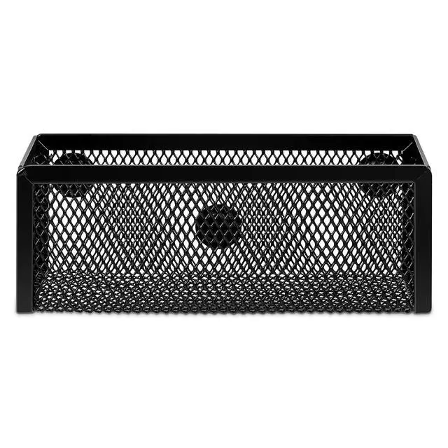 Alt view image 2 of 4 - Magnetic Storage Baskets, Mesh Organizers for Office Supplies and Workspace, 6" x 2.5" x 2.2", Black, 3-Pack