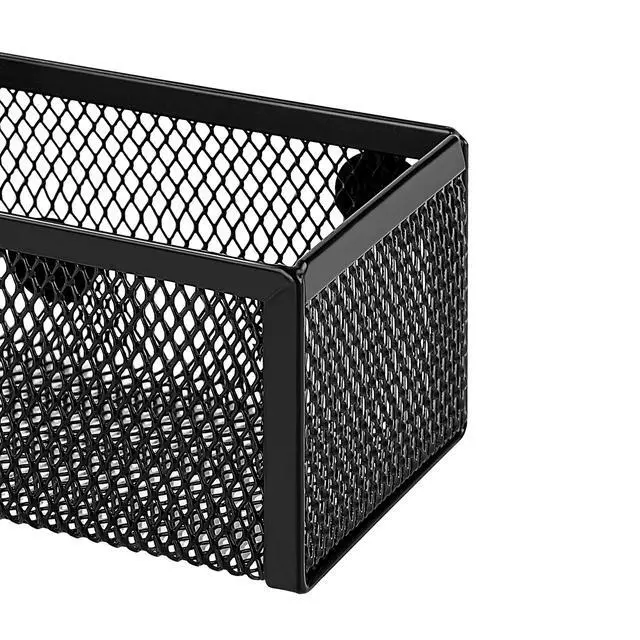 Alt view image 4 of 4 - Magnetic Storage Baskets, Mesh Organizers for Office Supplies and Workspace, 6" x 2.5" x 2.2", Black, 3-Pack