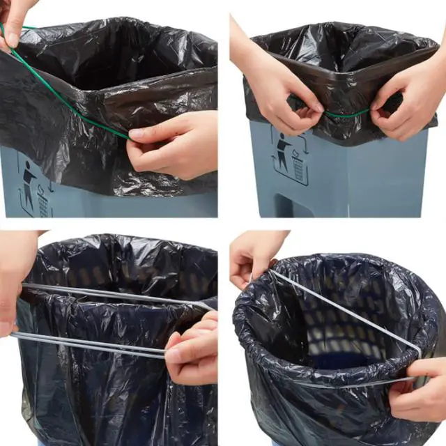 Alt view image 6 of 6 - Trash Can Rubber Bands Set of 3, Black Only, Fits 13 to 30 Gallon Trash Cans, Garbage Can Elastic Bands, Durable Trash Can Bag Holder Straps Good for Home and Office