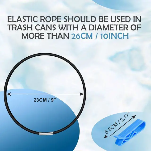 Alt view image 2 of 7 - 16 Pack Garbage Can Bands and Trash Bag Clips, 8Pcs Adjustable Large Trash Can Rubber Bands Fits Fits 8 to 32 Gallon Cans, 8Pcs Garbage Bin Clamp Anti-Slip Fixation Clip