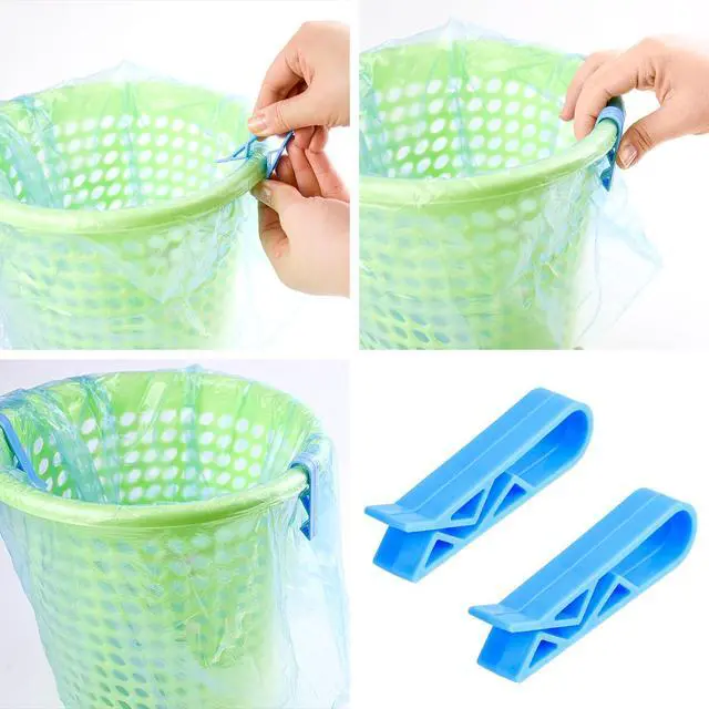 Alt view image 5 of 7 - 16 Pack Garbage Can Bands and Trash Bag Clips, 8Pcs Adjustable Large Trash Can Rubber Bands Fits Fits 8 to 32 Gallon Cans, 8Pcs Garbage Bin Clamp Anti-Slip Fixation Clip
