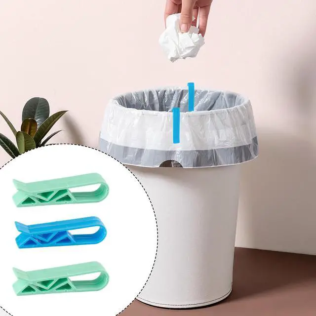 Alt view image 4 of 5 - 20Pcs Plastic Kitchen Garbage Bin Clip Set, Anti-Slip Fixation Clamp for Trash Cans and Garbage Bags (Blue and Green)