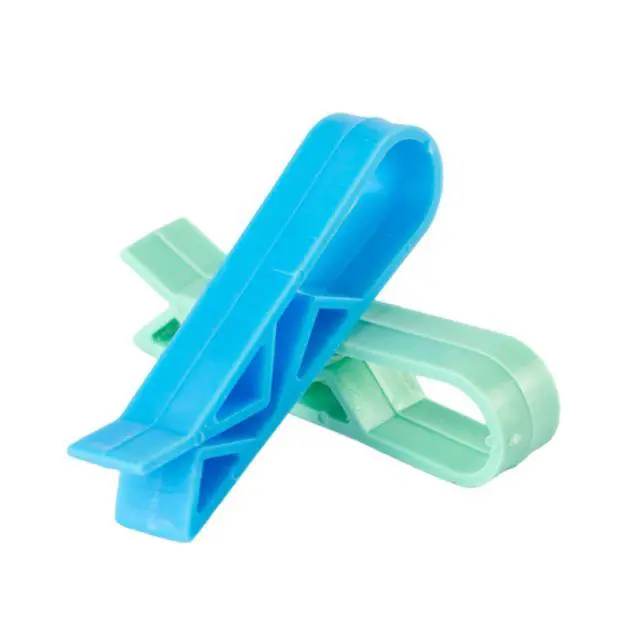Alt view image 5 of 5 - 20Pcs Plastic Kitchen Garbage Bin Clip Set, Anti-Slip Fixation Clamp for Trash Cans and Garbage Bags (Blue and Green)