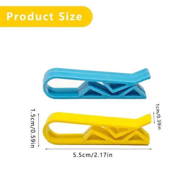 Alt view image 2 of 5 - 20Pcs Plastic Kitchen Garbage Bin Clip Set, Anti-Slip Fixation Clamp for Trash Cans and Garbage Bags (Blue and Yellow)