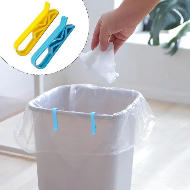 Alt view image 3 of 5 - 20Pcs Plastic Kitchen Garbage Bin Clip Set, Anti-Slip Fixation Clamp for Trash Cans and Garbage Bags (Blue and Yellow)