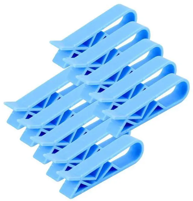 Main image of 10Pcs Blue Plastic Kitchen Garbage Bin ClipSet of Bag Clips Anti-Slip Fixation Clamp for Trash Cans and Garbage Bins Janitorial Sanitation Supplies