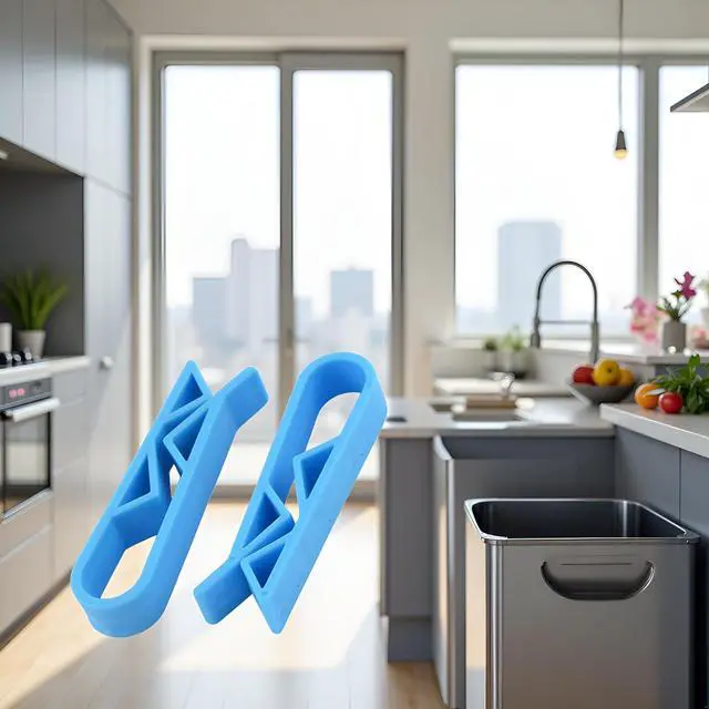 Alt view image 4 of 7 - 10Pcs Blue Plastic Kitchen Garbage Bin ClipSet of Bag Clips Anti-Slip Fixation Clamp for Trash Cans and Garbage Bins Janitorial Sanitation Supplies