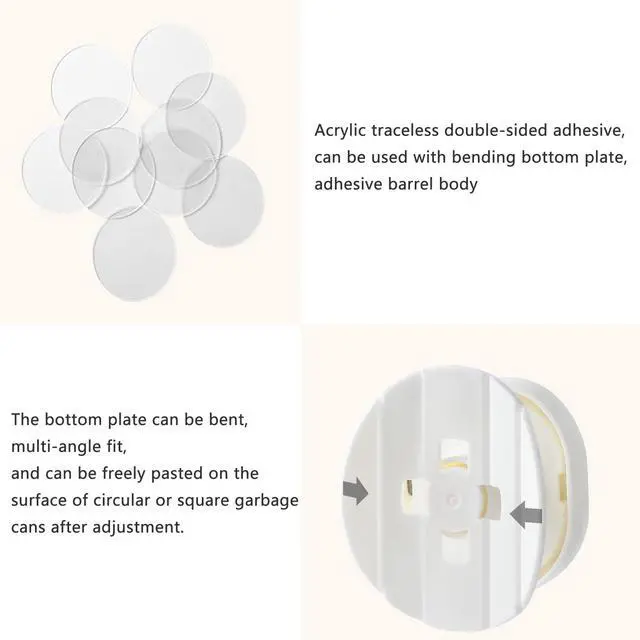 Alt view image 5 of 6 - 2 Pack Trash Bags Tuck Buckle Cinch Non-Slip Rotating Tightening Clips Instead of Elastic Bands Bag Liner Wrap Holder for Gabage Can Cylinder Waste Bin Kitchen Office Bedroom Bathroom