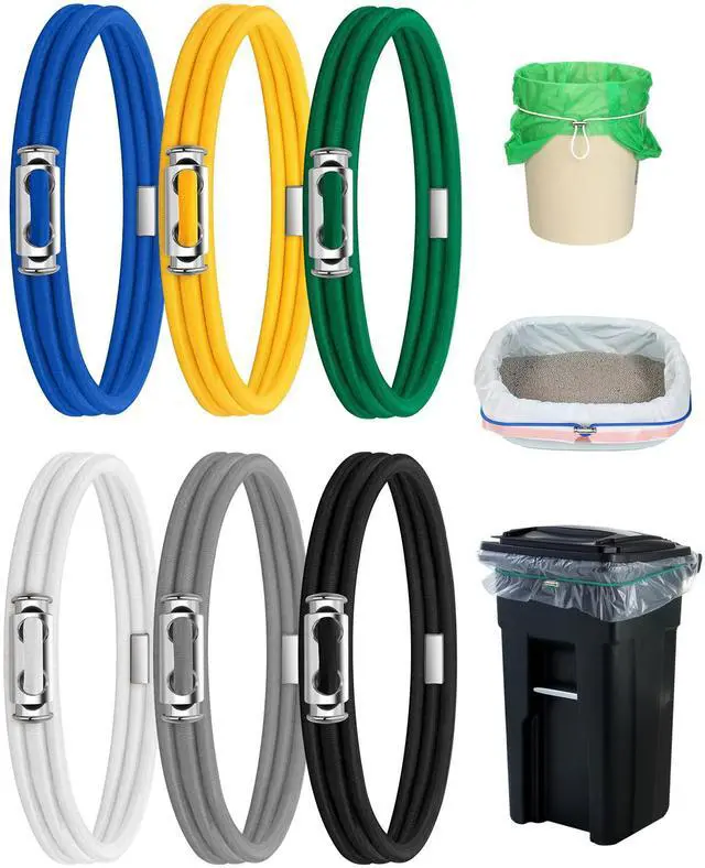 Main image of Garbage Can Bands Cord Lord Design Adjustable Large Trash Can Rubber Bands Fits 8-33 Gallon Trash Cans Multifunction Bands Litter Box Bands for Kitchen Tables Picnic Party