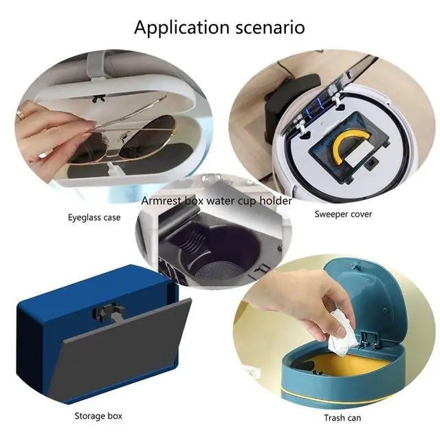 Alt view image 4 of 6 - 10 Pack Trash Can Lid Clips Press Switch Replacement Push-Type Lock Button for Mini Trash Can with Lid Garbage Can Waste Basket Bathroom Trash Can with Press Top Lids Diaper Pail