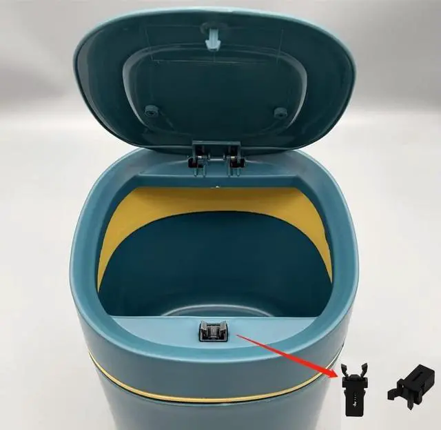 Alt view image 5 of 6 - 10 Pack Trash Can Lid Clips Press Switch Replacement Push-Type Lock Button for Mini Trash Can with Lid Garbage Can Waste Basket Bathroom Trash Can with Press Top Lids Diaper Pail