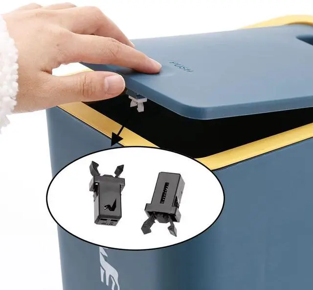 Alt view image 5 of 5 - Trash Can Plastic Lock, Black, 5pcs