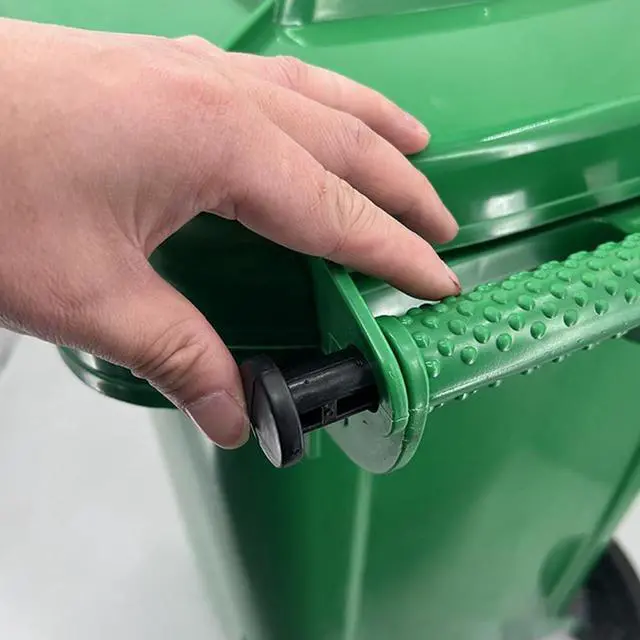 Alt view image 7 of 7 - 6PCS Wheelie Bin Lid Hinge Pins, Plastic Trash Can Lid Connecting Pins for Yard and Outdoor 50/80/100/120/240L Household and Commercial Wheelie Trash Bins, 2.56x1.3x0.79inch