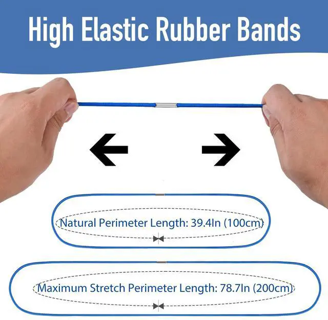 Alt view image 2 of 7 - Garbage Can Rubber Bands, Heavy-Duty Garbage Bag Holder for 32-55 Gallon Bins, Large Trash Can Rubber Bands with High Elasticity, Band to Hold Trash Bags in Place, Set of 3 in Black, Blue, Green