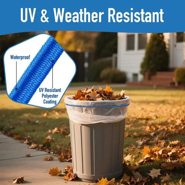 Alt view image 4 of 7 - Garbage Can Rubber Bands, Heavy-Duty Garbage Bag Holder for 32-55 Gallon Bins, Large Trash Can Rubber Bands with High Elasticity, Band to Hold Trash Bags in Place, Set of 3 in Black, Blue, Green