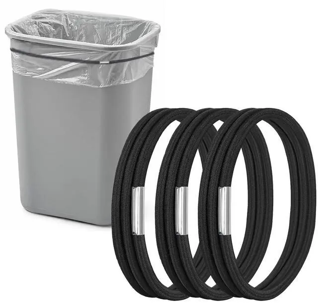 Main image of Garbage Can Bands Fits 13 to 30 Gallon Trash Cans, 3 Pack Durable Trash Can Bag Holder Bands with Strong Elasticity, Homewares Litter Box Bands Good for Home Office School, Trash Can Bands Set, Black