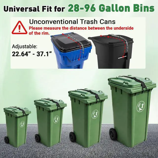 Alt view image 3 of 7 - Heavy Duty Bear & Raccoon Proof Trash Can Lock - Metal Hook