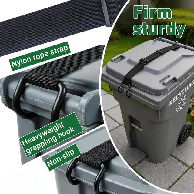 Alt view image 6 of 7 - Heavy Duty Bear & Raccoon Proof Trash Can Lock - Metal Hook