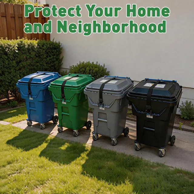 Alt view image 7 of 7 - Heavy Duty Bear & Raccoon Proof Trash Can Lock - Metal Hook