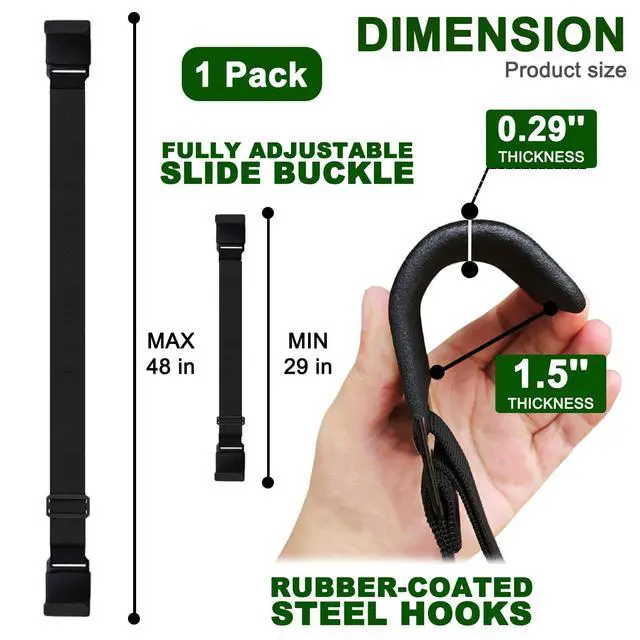 Alt view image 7 of 7 - GripHandle Metal Double-Claw Trash Can Lid Lock Strap for Animals,Bungee Cord with Hooks for Trash Bin Garbage Pail,Outdoor Outside Trash Lid Holder to Keep Raccoons Out,Fits 20-96 Gallon Cans - 1pc