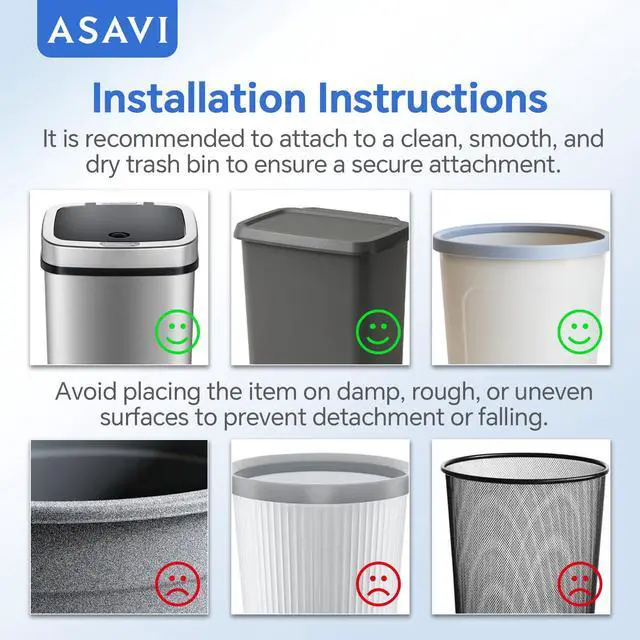 Alt view image 7 of 7 - Trash Sorting Stickers (6-Pack) 6x4.8 Waterproof Vinyl Waste Labels with Strong Adhesive, Durable Outdoor/Indoor Use, Icon-Based Design for Home, Office, Commercial Bins (Bucket-Shaped)