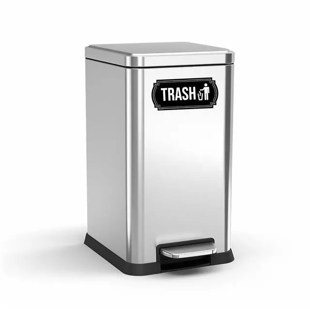 Alt view image 4 of 6 - Recycle and Trash Magnets for Kitchen Cans and Recycling Bins, Dual Trash and Recycle Magnet for Garbage Can Logo Symbol, 2 Magnetic Sticker Adhesives, 6.5x3 Inch Design Home Outdoor Waste (Green)