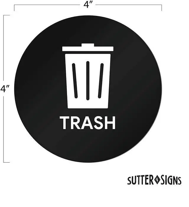 Alt view image 2 of 6 - 6pk Trash Compost Recycle Stickers for Trash Bins | 4" Weatherproof Waste Management Label Sign Decals for Garbage Cans, Yard Waste, and Recycling Bins