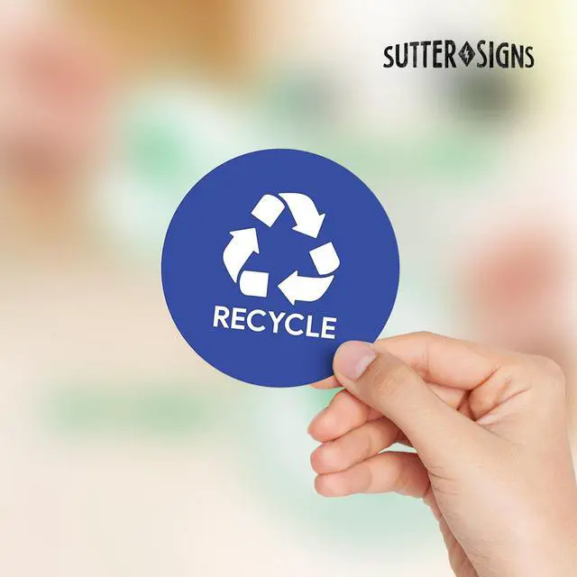 Alt view image 3 of 6 - 6pk Trash Compost Recycle Stickers for Trash Bins | 4" Weatherproof Waste Management Label Sign Decals for Garbage Cans, Yard Waste, and Recycling Bins