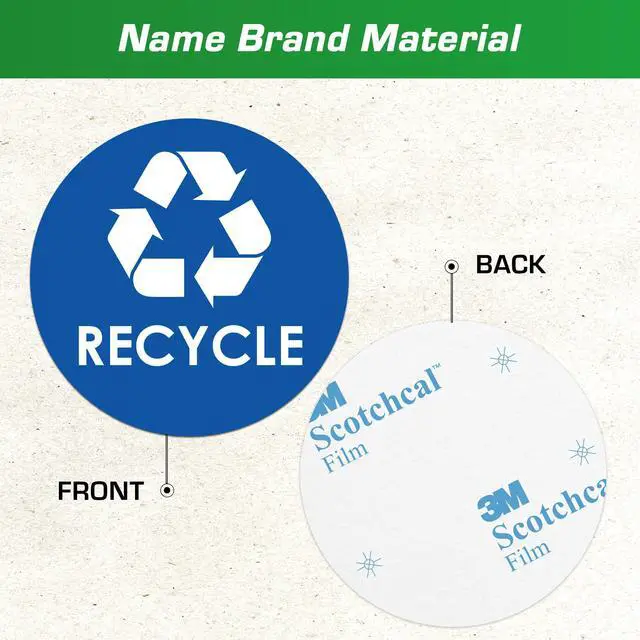 Alt view image 4 of 7 - Trash Recycle Compost Stickers - 4x4 Round Decals, 6 Pack Set - Easy to Apply, UV-Resistant for Effective Indoor & Outdoor Waste Management in Kitchens, Offices, and Public Spaces