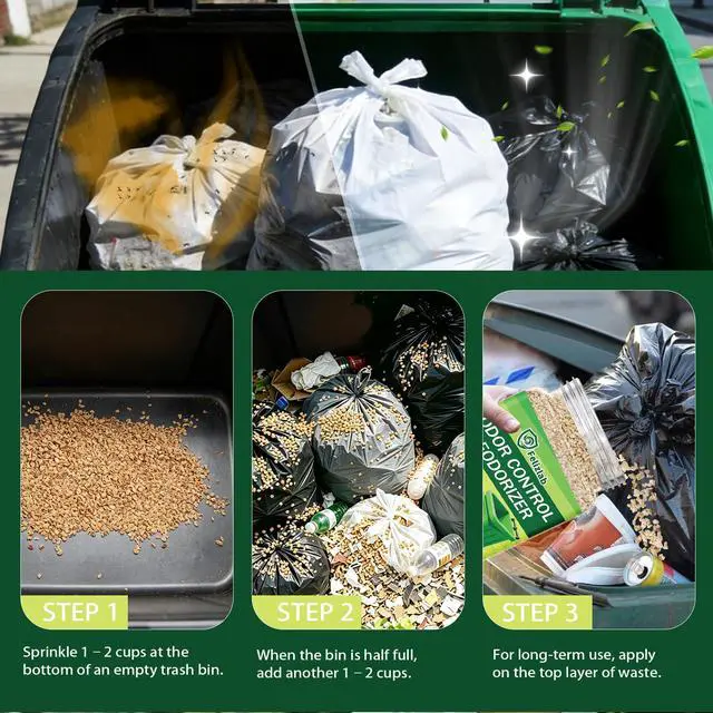 Alt view image 4 of 7 - 1.49 lbs Outdoor Trash Can Deodorizer, Heavy Duty Garbage Can Odor Eliminator & Moisture Absorber for Outdoor Trash Cans, Recycling Bins & Waste Containers, Long Lasting Odor Control