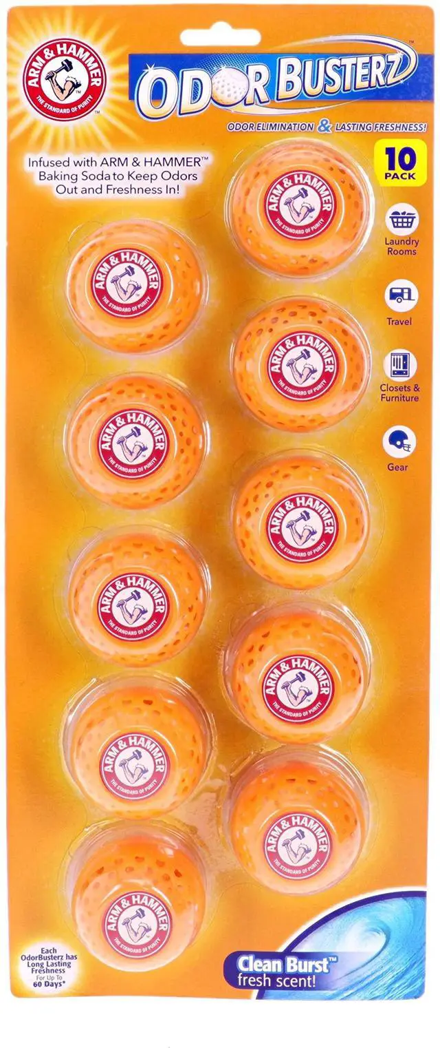 Main image of OdorBusterz® Odor Eliminator Balls, Clean Burst, 10 Count Baking Soda Odor Control for Closets, Drawers, Hampers & Small Spaces