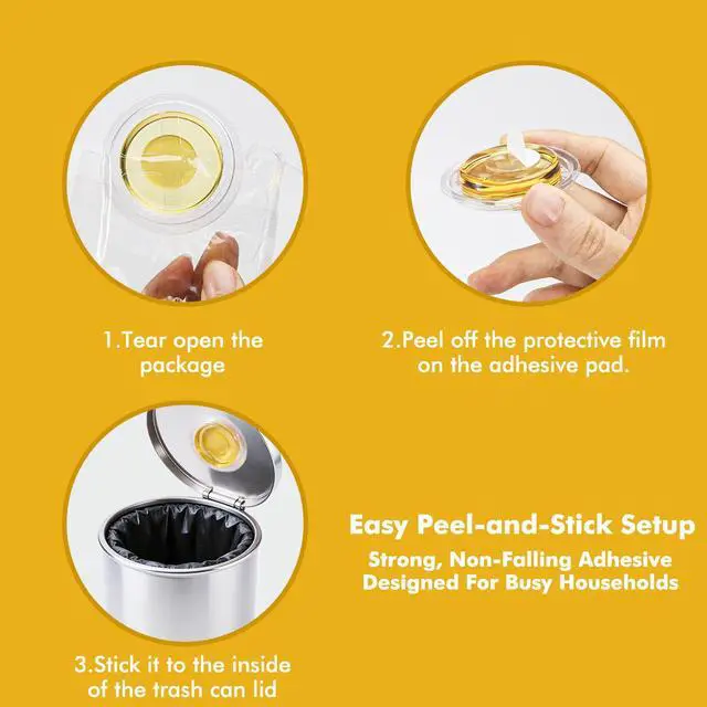 Alt view image 5 of 6 - 10 Pack Trash Can Deodorizer, Citrus Scent Stick-On Gel Air Freshener Up to 30 Days, Long Lasting Odor Absorber for Kitchen Garbage Bin, Bathroom, Diaper Pail, Closet, Each 0.176 Oz