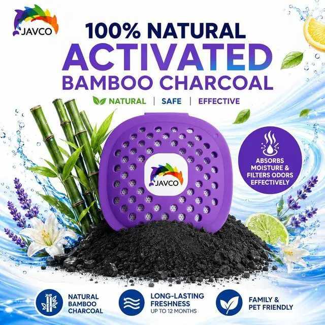 Alt view image 4 of 6 - Trash Can Deodorizer & Odor Eliminator 4 in 1 Garbage Can Deodorizer, Activated Charcoal Stick-On Odor Absorber for Garbage Cans = Up to 12 Months Freshness