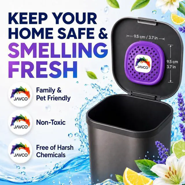 Alt view image 5 of 6 - Trash Can Deodorizer & Odor Eliminator 4 in 1 Garbage Can Deodorizer, Activated Charcoal Stick-On Odor Absorber for Garbage Cans = Up to 12 Months Freshness